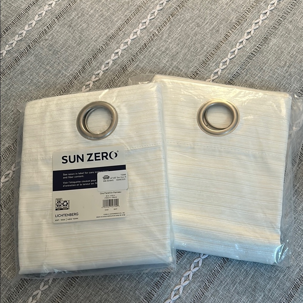 Sun Zero Cream Curtains with Grommets